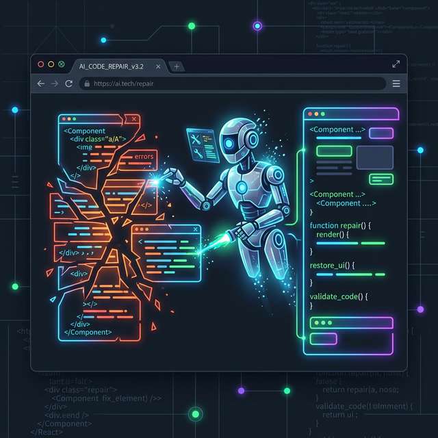 MaxHeal AI assistant repairing broken UI